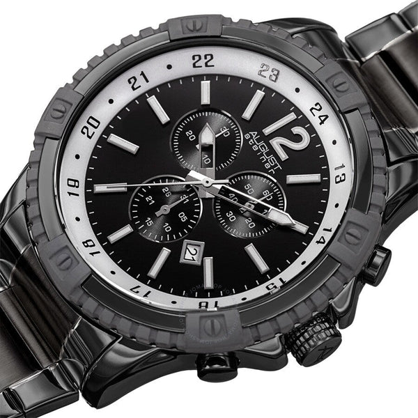 August Steiner Chronograph Quartz Black Dial Men's Watch AS8229BK - The Watches Men & Co #2