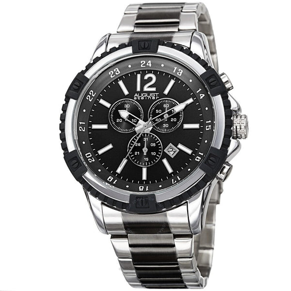 August Steiner Chronograph Quartz Black Dial Men's Watch AS8229TTB - The Watches Men & Co