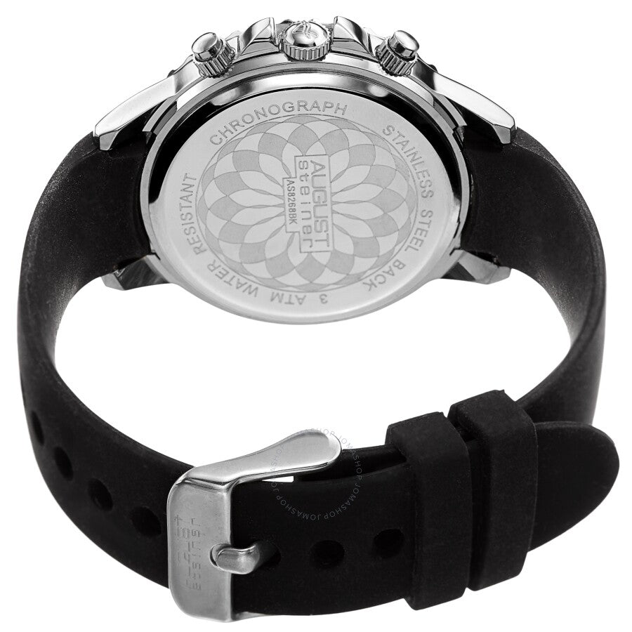 August Steiner Chronograph Quartz White Dial Ladies Watch AS8268BK - The Watches Men & Co #4