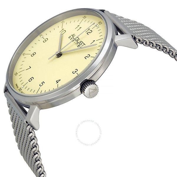 August Steiner Cream Dial Stainless Steel Mesh Men's Watch AS8091SS - The Watches Men & Co #2
