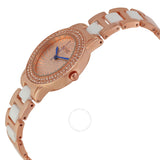 August Steiner Crystal Glitz Rose Gold-Tone and White Ceramic Ladies Watch AS8052RG - The Watches Men & Co #2