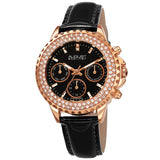 August Steiner Chronograph Quartz Diamond Crystal Black Dial Ladies Watch AS8267BK - The Watches Men & Co