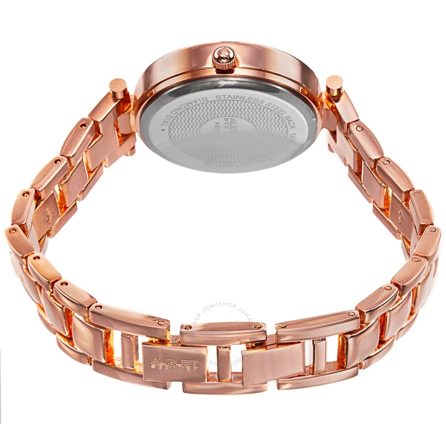 August Steiner Diamond Pink Mother of Pearl Dial Ladies Watch AS8137RG - The Watches Men & Co #4