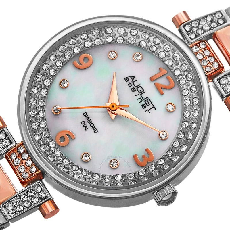 August Steiner Quartz Diamond White Dial Ladies Watch AS8137TTR - The Watches Men & Co #2