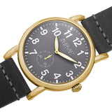 August Steiner Grey Black Leather Ladies  Watch AS8110YG - The Watches Men & Co #2