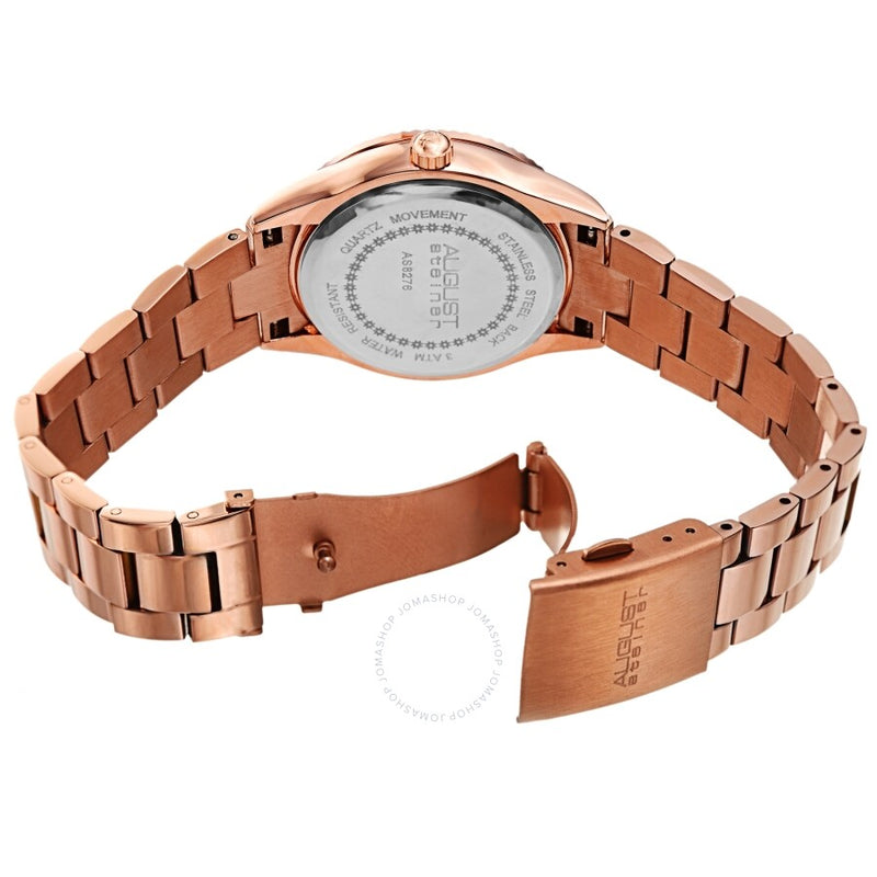 August Steiner Blue & Gold Zebra Pattern Dial Ladies Watch AS8276RGBU - The Watches Men & Co #4