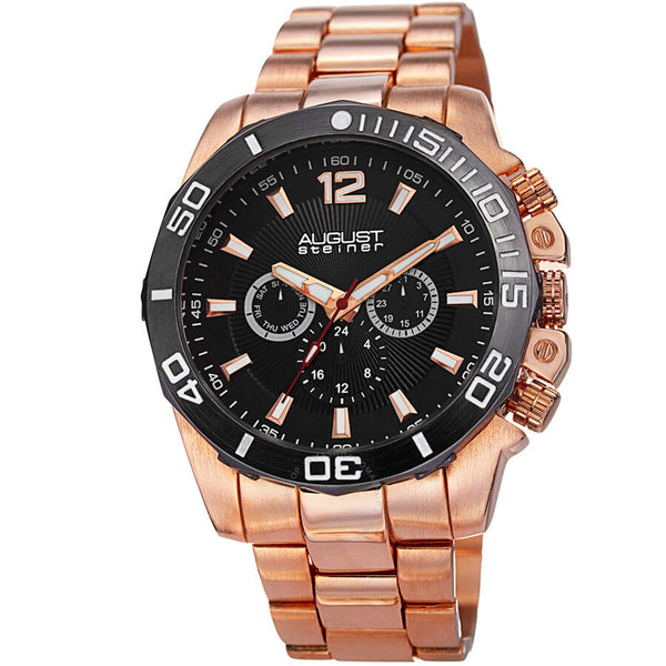 August Steiner Multi-Function Black Dial Men's Watch AS8113RG - The Watches Men & Co