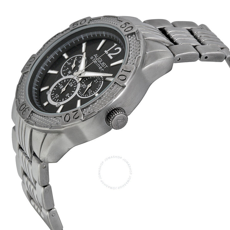 August Steiner Multi-Function Black Metal Men's Watch AS8058BK - The Watches Men & Co #2