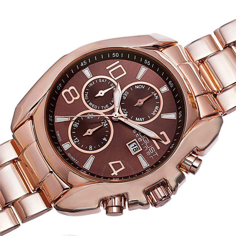 August Steiner Multi-Function Brown Dial Men's Watch AS8109RG - The Watches Men & Co #2