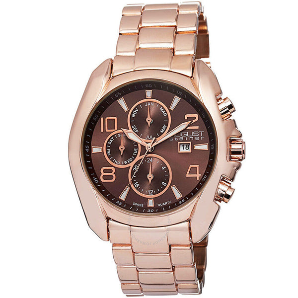 August Steiner Multi-Function Brown Dial Men's Watch AS8109RG - The Watches Men & Co