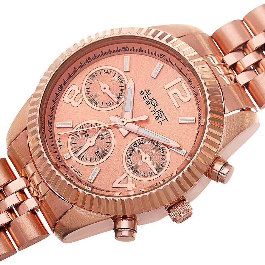 August Steiner Multi-Function Rose Dial Rose Gold-tone Ladies Watch AS8103RG - The Watches Men & Co #2