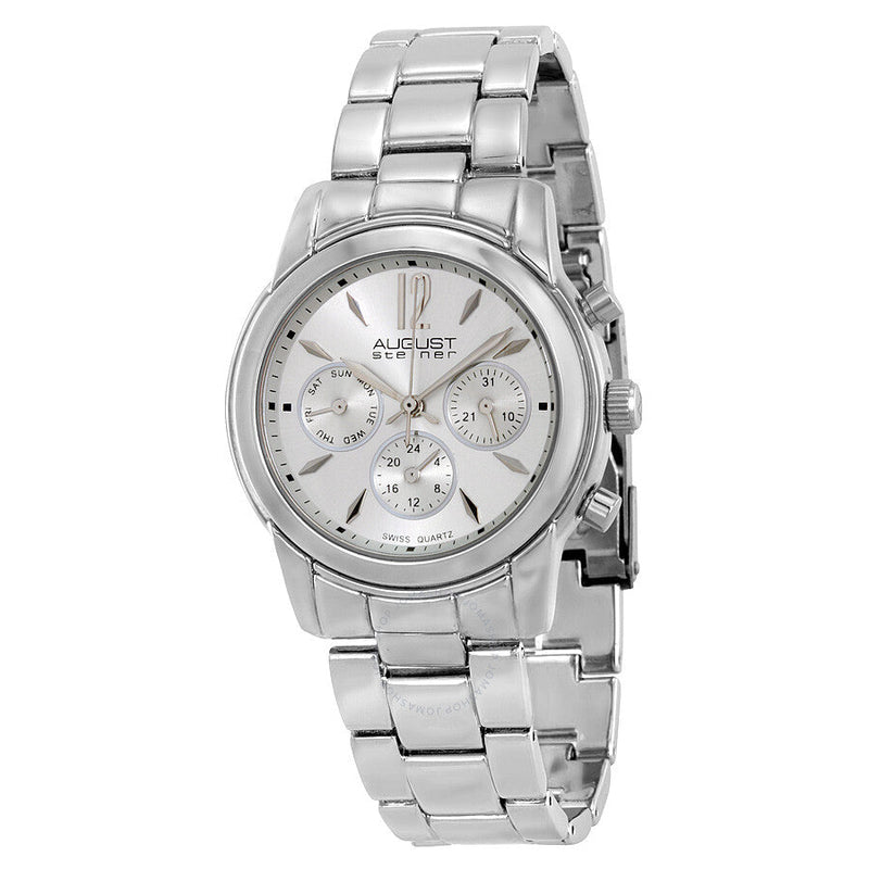 August Steiner Multi-Function Silver Dial Ladies  Watch AS8087SS - The Watches Men & Co