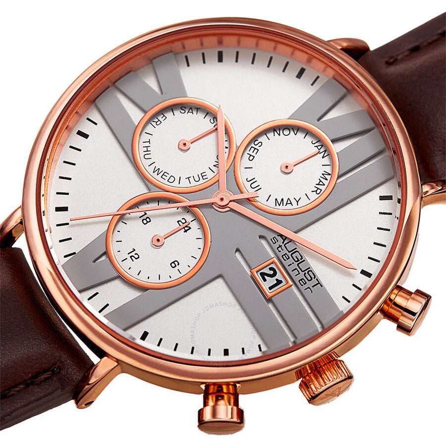 August Steiner Multifunction Silver Dial Ladies Watch AS8220BRRG - The Watches Men & Co #2