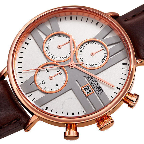 August Steiner Multifunction Silver Dial Ladies Watch AS8220BRRG - The Watches Men & Co #2