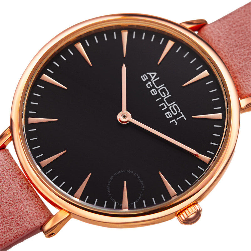 August Steiner Quartz Black Dial Ladies Watch AS8187PK - The Watches Men & Co #2