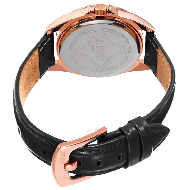 August Steiner Quartz Black Dial Ladies Watch AS8191BKR - The Watches Men & Co #4