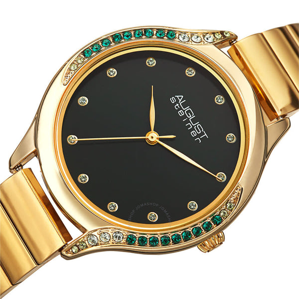 August Steiner Quartz Black Dial Ladies Watch AS8279GN - The Watches Men & Co #2