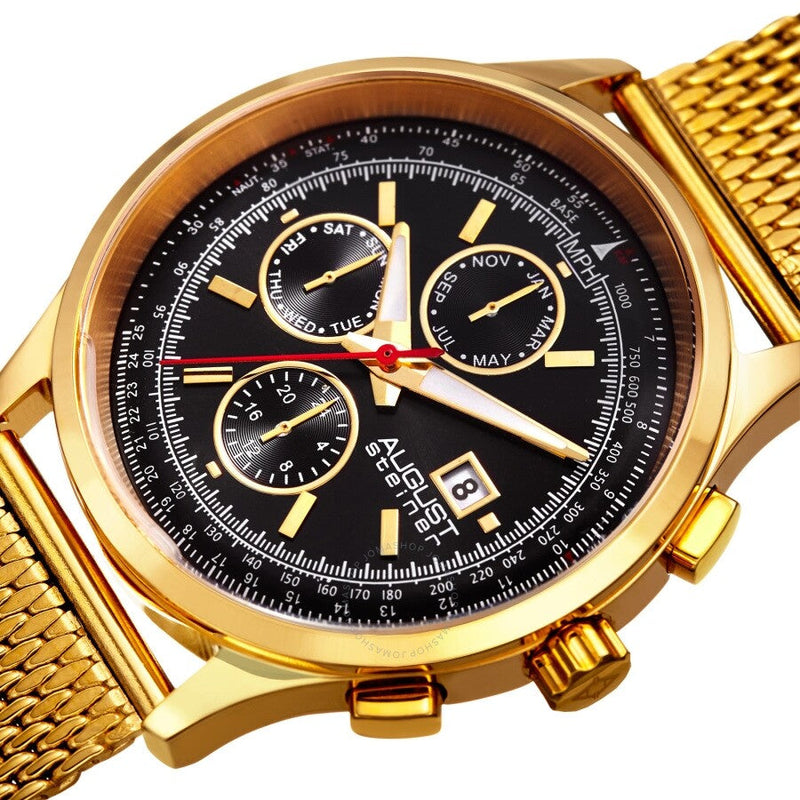 August Steiner Quartz Black Dial Men's Watch AS8194YGB - The Watches Men & Co #2