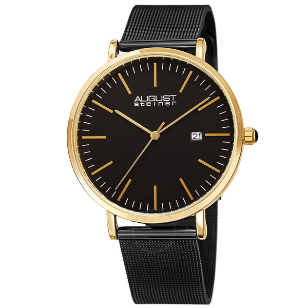 August Steiner Quartz Black Dial Men's Watch AS8283BKG - The Watches Men & Co