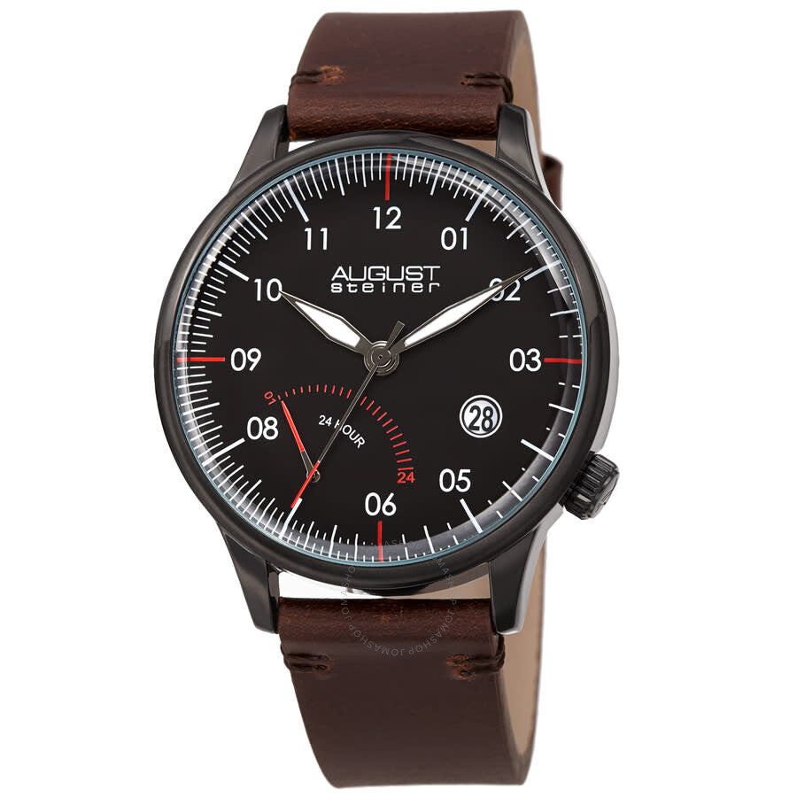 August Steiner Quartz Black Dial Men's Watch AS8285BKBR - The Watches Men & Co