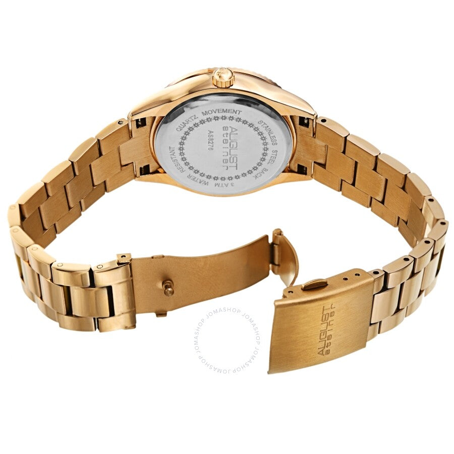 August Steiner Quartz Black & Gold Zebra Pattern Dial Ladies Watch AS8276YG - The Watches Men & Co #4