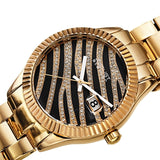 August Steiner Quartz Black & Gold Zebra Pattern Dial Ladies Watch AS8276YG - The Watches Men & Co #2