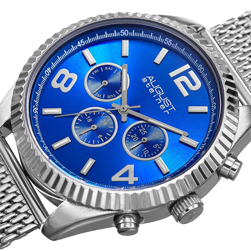 August Steiner Quartz Blue Dial Men's Watch AS8196SSBU - The Watches Men & Co #2