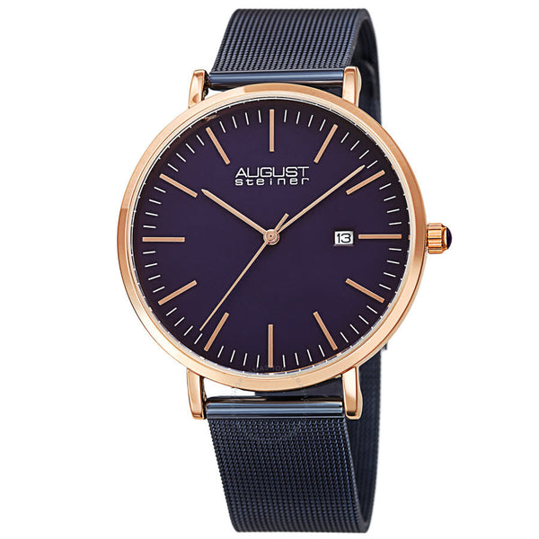 August Steiner Quartz Blue Dial Men's Watch AS8283RGBU - The Watches Men & Co