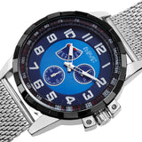 August Steiner Quartz Blue Dial Stainless Steel Mesh  Men's Watch AS8202SSBU - The Watches Men & Co #2