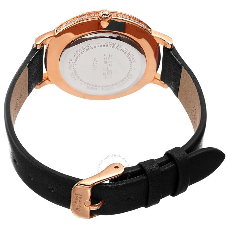 August Steiner Quartz Crystal Black Dial Ladies Watch AS8274BKR - The Watches Men & Co #4