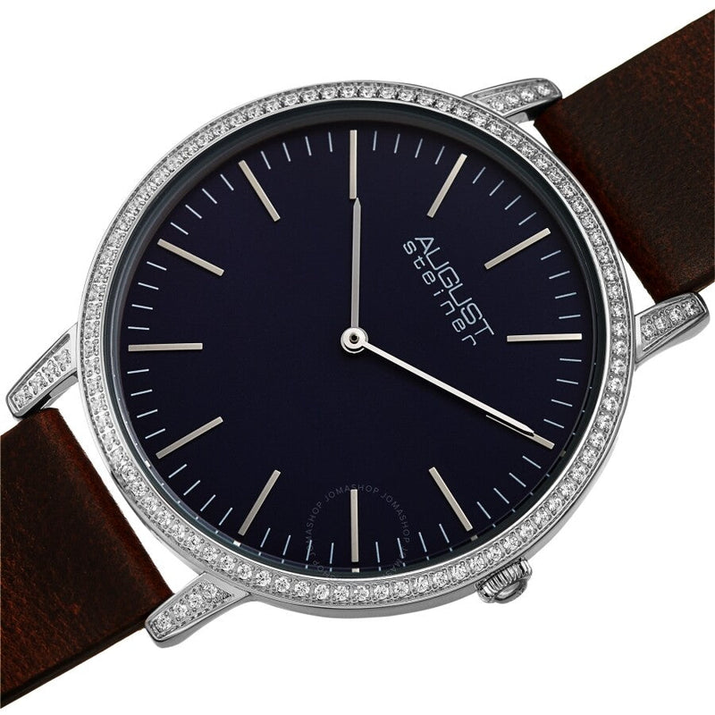 August Steiner Quartz Crystal Blue Dial Men's Watch AS8273BRBU - The Watches Men & Co #2