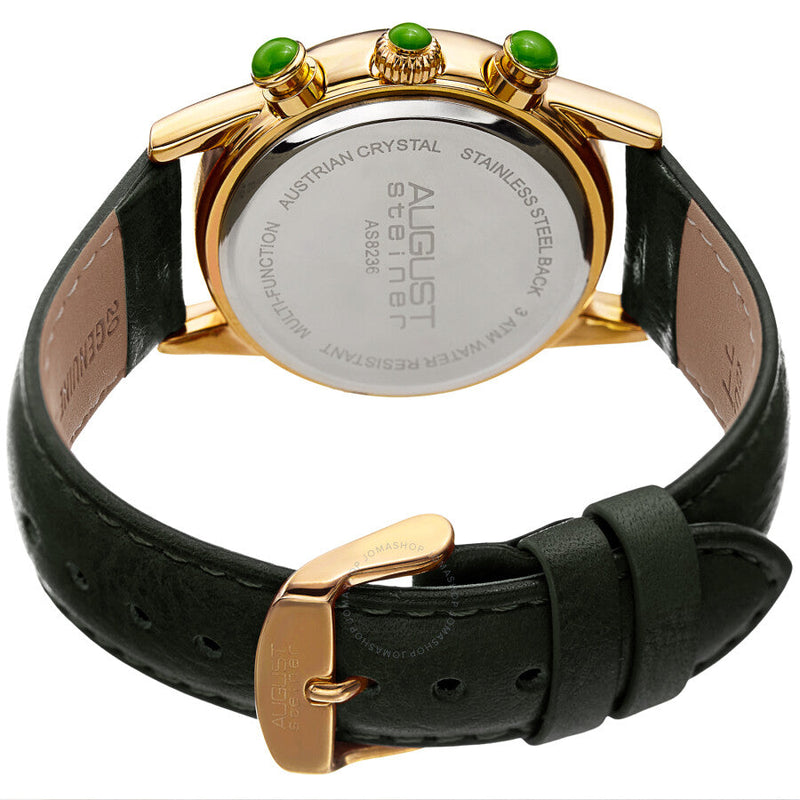 August Steiner Quartz Crystal Green Dial Ladies Watch AS8236GN - The Watches Men & Co #4