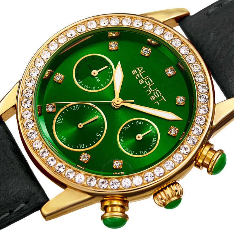 August Steiner Quartz Crystal Green Dial Ladies Watch AS8236GN - The Watches Men & Co #2