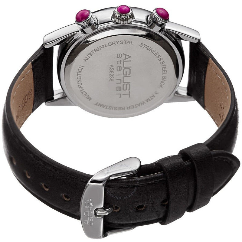 August Steiner Quartz Crystal Purple Dial Ladies Watch AS8236PK - The Watches Men & Co #4
