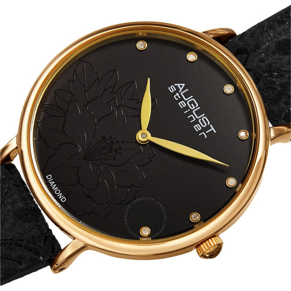 August Steiner Quartz Diamond Black Dial Ladies Watch AS8242BK - The Watches Men & Co #2