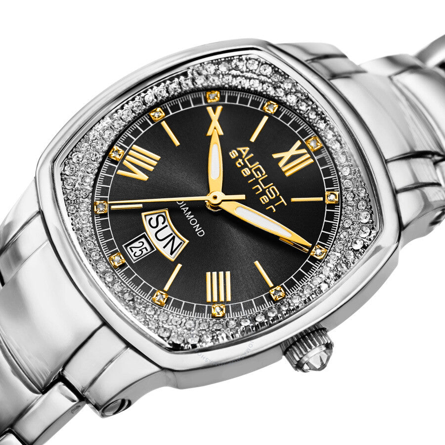 August Steiner Quartz Diamond Blue Dial Ladies Watch AS8193SSB - The Watches Men & Co #2