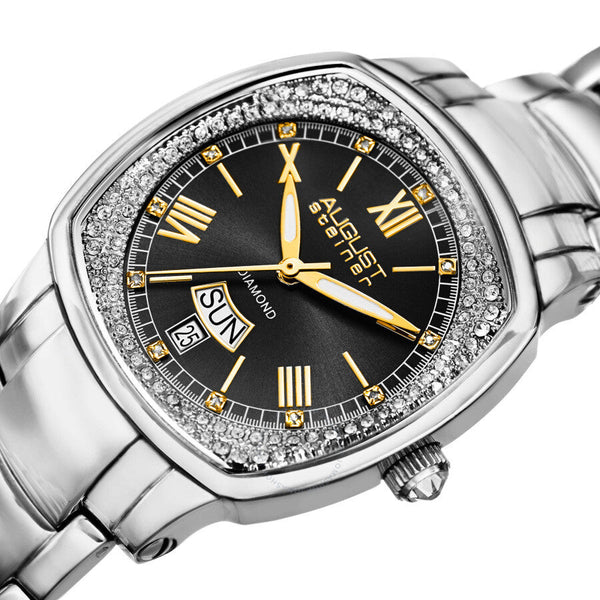 August Steiner Quartz Diamond Blue Dial Ladies Watch AS8193SSB - The Watches Men & Co #2