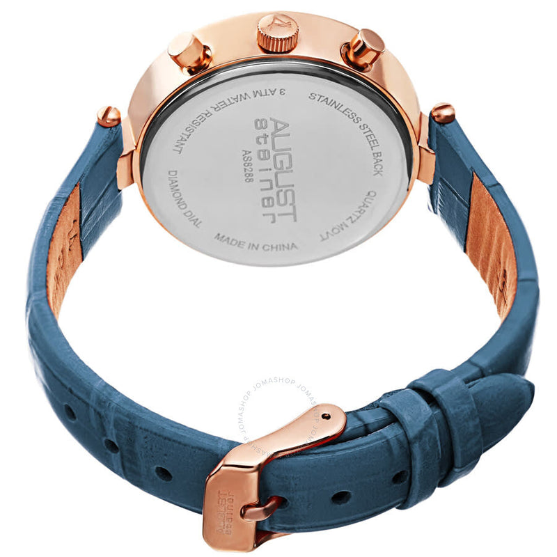 August Steiner Quartz Diamond Blue Dial Ladies Watch AS8288BU - The Watches Men & Co #4