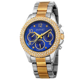 August Steiner Quartz Diamond Crystal Blue Dial Ladies Watch AS8136TTBU - The Watches Men & Co