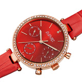 August Steiner Quartz Diamond Red Dial Ladies Watch AS8288RD - The Watches Men & Co #2