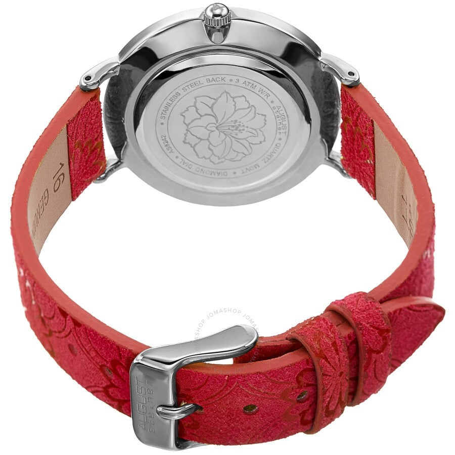 August Steiner Quartz Diamond Silver Dial Ladies Watch AS8242RD - The Watches Men & Co #4