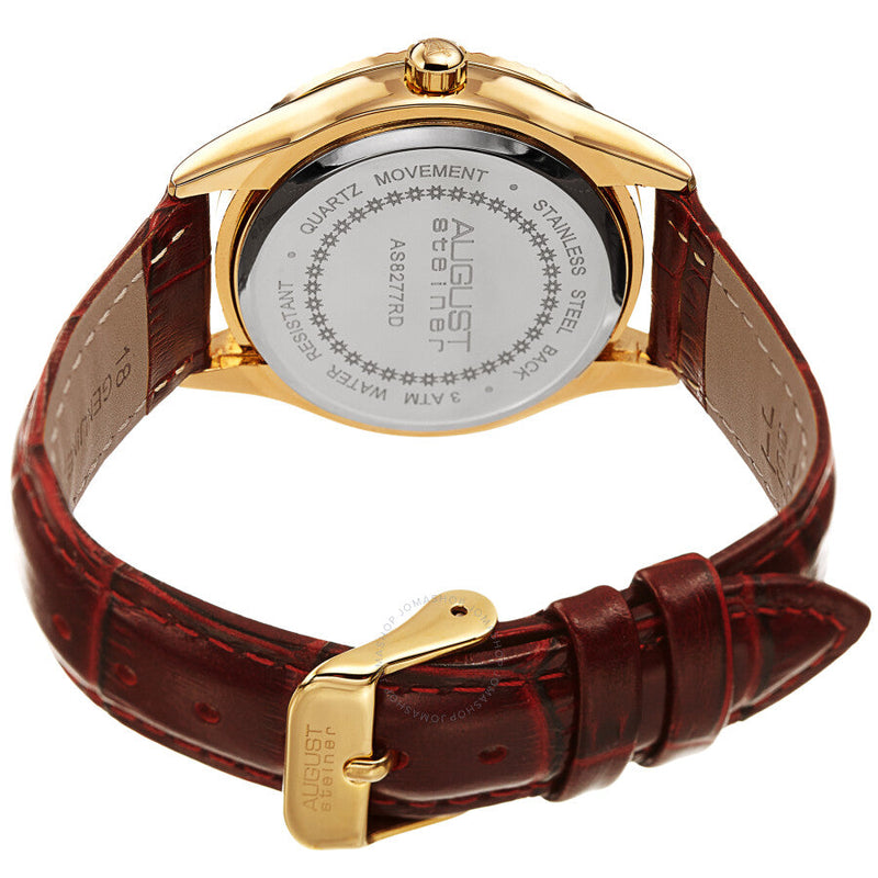 August Steiner Quartz Diamond Silver Dial Ladies Watch AS8277RD - The Watches Men & Co #4