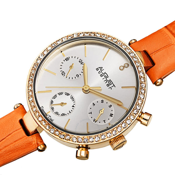 August Steiner Quartz Diamond Silver Dial Ladies Watch AS8288OR - The Watches Men & Co #2