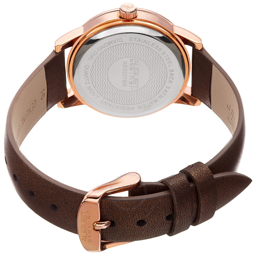 August Steiner Quartz Diamond White Dial Ladies Watch AS8227BR - The Watches Men & Co #4