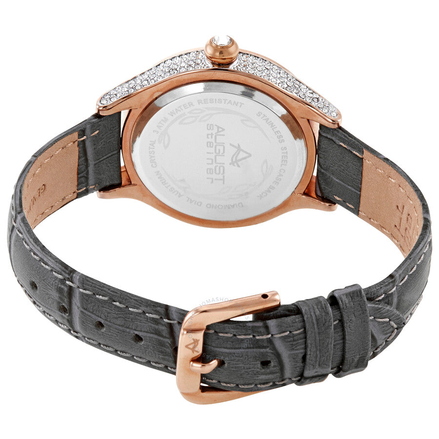 August Steiner Quartz Diamond White MOP Dial Ladies AS8188GY - The Watches Men & Co #3