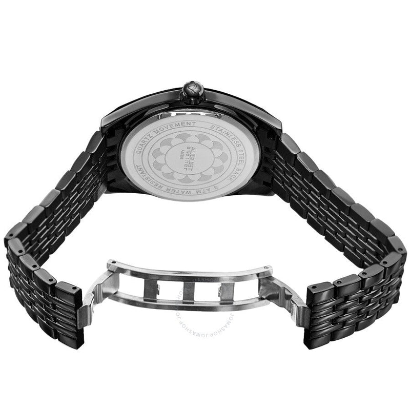 August Steiner Quartz Gold Dial Black-plated Ladies Watch AS8235BK - The Watches Men & Co #4
