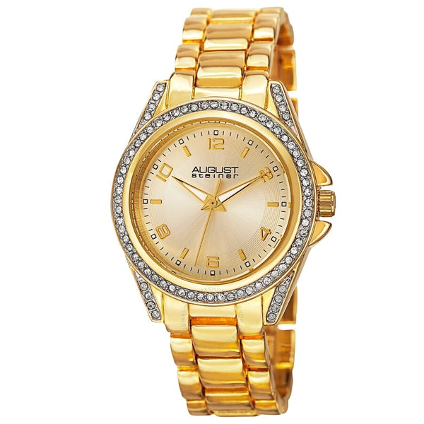 August Steiner Quartz Gold Dial Ladies Watch AS8149YG - The Watches Men & Co
