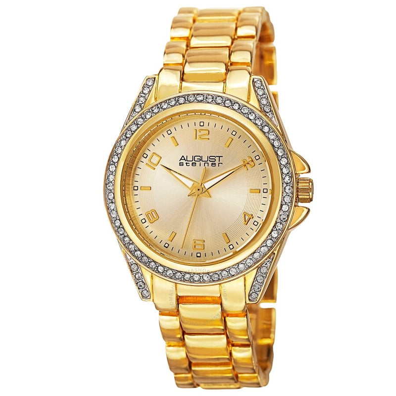 August Steiner Quartz Gold Dial Ladies Watch AS8149YG - The Watches Men & Co