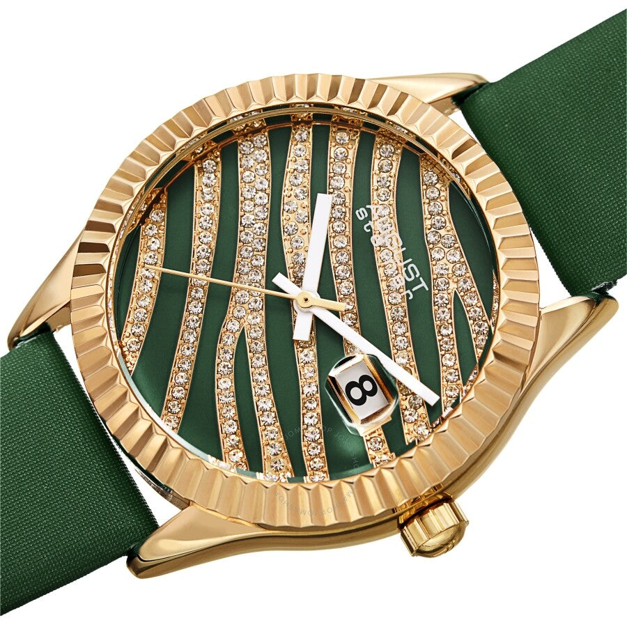 August Steiner Quartz Green and Gold Dial Ladies Watch AS8275GN - The Watches Men & Co #2