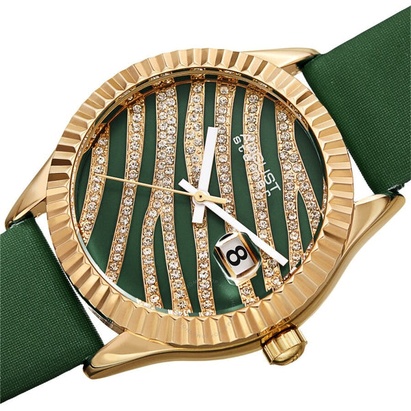 August Steiner Quartz Green and Gold Dial Ladies Watch AS8275GN - The Watches Men & Co #2